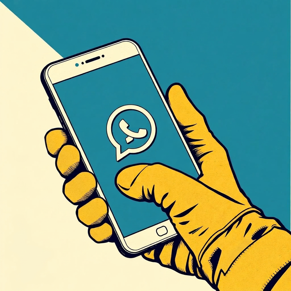 Trabalhador conversando pelo WhatsApp